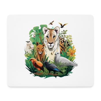 Magie animale de la jungle : Tigre dans la forêt tropicale - Tapis de souris (format paysage) - blanc - Devant