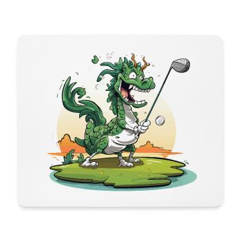 Golfing dragon on the tee - Mouse Pad (horizontal) - white - Front