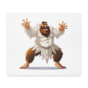 Guerrier yéti en pagne blanc - Tapis de souris (format paysage) - blanc - Devant
