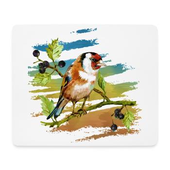 Bunter Vogel - Mousepad (Querformat) - Weiß - Vorne