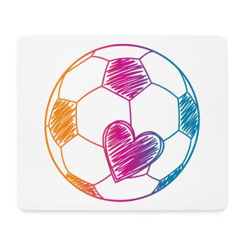 Fußball Ball Aquarell - Mousepad (Querformat) - Weiß - Vorne