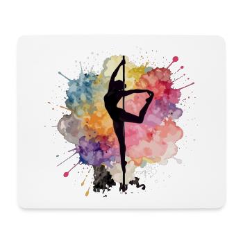 Pole Dance Silhouette – Watercolor Art Design - Mouse Pad (horizontal) - white - Front
