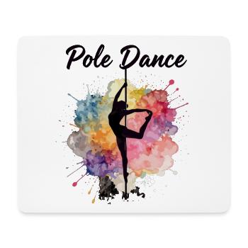 Pole Dance Silhouette – Watercolor Art Design - Mouse Pad (horizontal) - white - Front