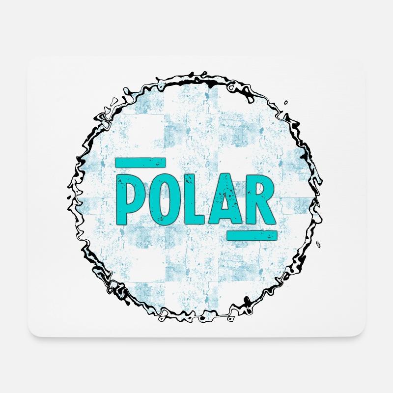 Polar Eisblau Logo Muster - Mouse Pad (horizontal) - white
