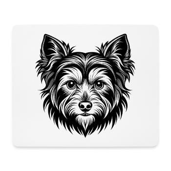 Yorkshire terrier - Tapis de souris (format paysage) - blanc - Devant