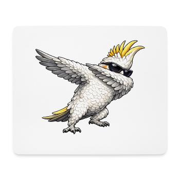 Calopsitte en train de s’appucher - Tapis de souris (format paysage) - blanc - Devant