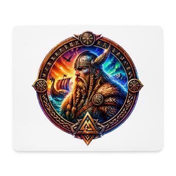 Guerriers vikings dans l’anneau des runes - Tapis de souris (format paysage) - blanc - Devant