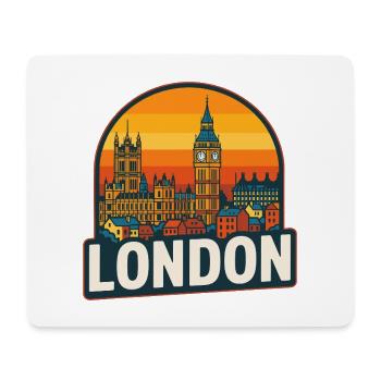 London Skyline Retro Sunset Big Ben Design - Tapis de souris (format paysage) - blanc - Devant