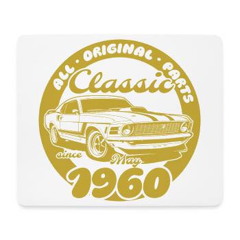 66e anniversaire - Classic Musclecar 05/1960 - Tapis de souris (format paysage) - blanc - Devant