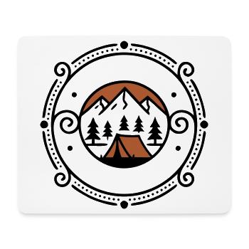 Edles Natur Zelt Wappen Outdoor - Mousepad (Querformat) - Weiß - Vorne