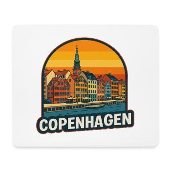 Skyline rétro de Copenhague Nyhavn Art - Tapis de souris (format paysage) - blanc - Devant