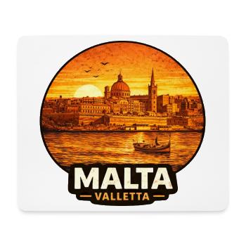 Malta Valletta Skyline Sonnenuntergang - Mousepad (Querformat) - Weiß - Vorne