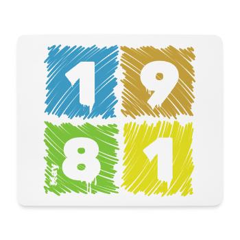 45. Écussons Geburtstag Farbige depuis 05/1981 - Tapis de souris (format paysage) - blanc - Devant