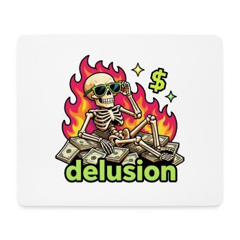 Flammende Dollar Skelett-Wahnvorstellung - Mousepad (Querformat) - Weiß - Vorne