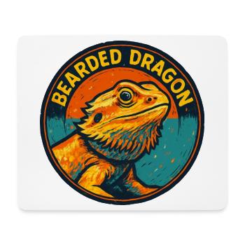 Vintage-Bartagrache Pogona Rundabzeichen - Mousepad (Querformat) - Weiß - Vorne