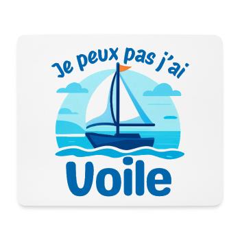 Voile et humour bateau - Tapis de souris (format paysage) - blanc - Devant