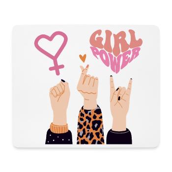 GIRL POWER, SŒURS, AMOUR & ROCK ON ! 💪❤️♀️ - Tapis de souris (format paysage) - blanc - Devant