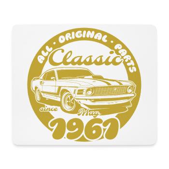 65e anniversaire - Classic Musclecar 05/1961 - Tapis de souris (format paysage) - blanc - Devant