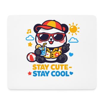Graphique Reste mignon Reste Cool Bear - Tapis de souris (format paysage) - blanc - Devant
