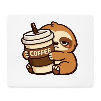 Coffee-loving sloth - Mouse Pad (horizontal) - white - Front