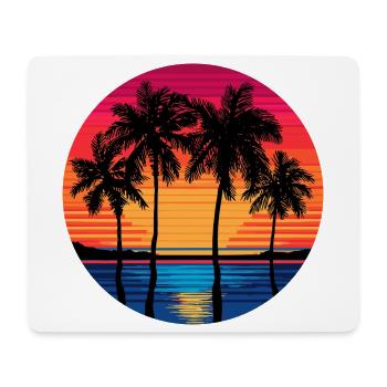 Strand Meer Palmen - Mousepad (Querformat) - Weiß - Vorne