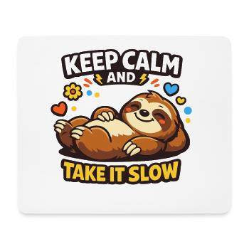 Faultier Ruhe Take It Slow - Mousepad (Querformat) - Weiß - Vorne
