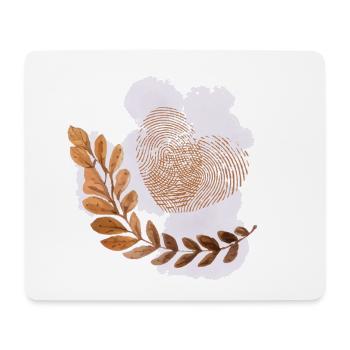 Love Heart Fingerprint Watercolor Circle Gift - Mouse Pad (horizontal) - white - Front