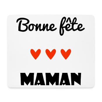 BONNE FÊTE. COEUR. BONNE FÊTE MAMAN. MAMAN. FÊTE - Tapis de souris (format paysage) - blanc - Devant