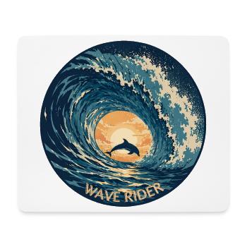 Delfin Ozean Meer WAVE RIDER - Mousepad (Querformat) - Weiß - Vorne