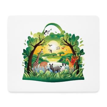 Tierparadies im Dschungelkreis - Mousepad (Querformat) - Weiß - Vorne