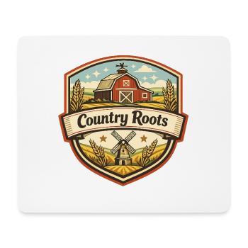 Country Roots Bauernhof Emblem - Mousepad (Querformat) - Weiß - Vorne