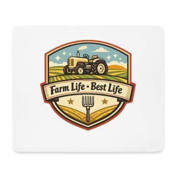 Farmleben Traktor-Badge - Mousepad (Querformat) - Weiß - Vorne