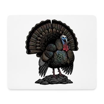 Majestic Wild Turkey Iridescent Feathers Nature - Mouse Pad (horizontal) - white - Front