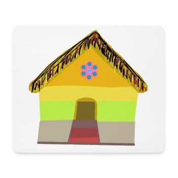Colourful village house with thatched roof - Mouse Pad (horizontal) - white - Front