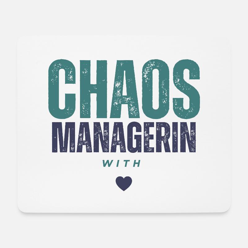 Chaos Managerin mit Herz - Geschenk für Mama - Mousepad (Querformat) - Weiß