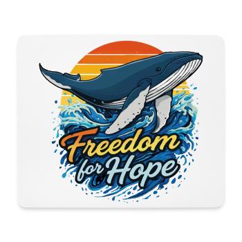 Freedom for Hope - Whale Sundowner - Mouse Pad (horizontal) - white - Front