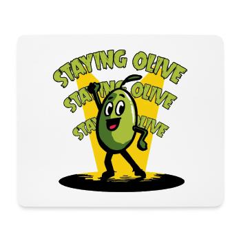 Staying Olive - olive disco et humour rétro - Tapis de souris (format paysage) - blanc - Devant