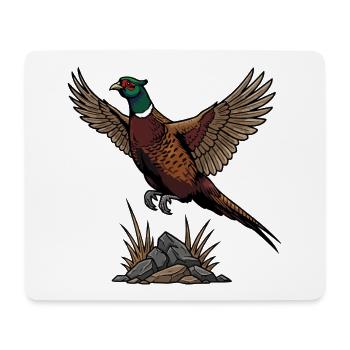 Ringhalsfasan im Flug Wilde Natur - Mousepad (Querformat) - Weiß - Vorne