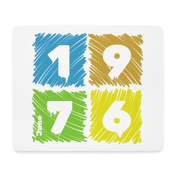 50th Birthday Colored Patches since 06/1976 - Mouse Pad (horizontal) - white - Front