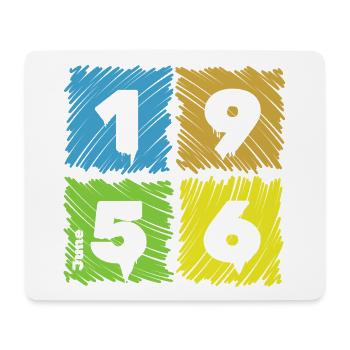 Écussons colorés pour le 70e anniversaire depuis 06/1956 - Tapis de souris (format paysage) - blanc - Devant