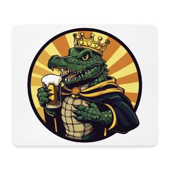 Alligator Bier Lustig - Mousepad (Querformat) - Weiß - Vorne