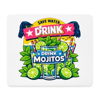 Sauvez l'eau, buvez Mojitos - Tapis de souris (format paysage) - blanc - Devant