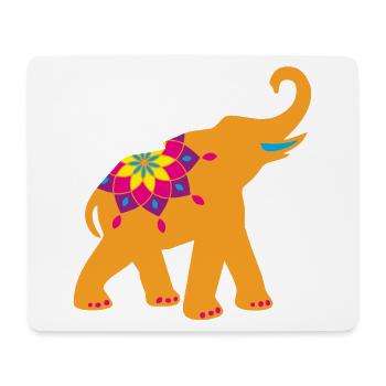 Yoga Elefant Indien bunt Tierliebe Namaste Deko - Mousepad (Querformat) - Weiß - Vorne