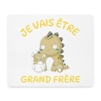 Enfant T-Shirt Dinosaure Grand Frère - Cadeau  - Tapis de souris (format paysage) - blanc - Devant