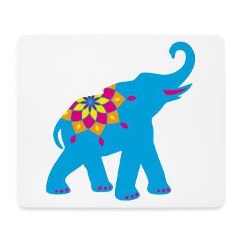 Elephant Blue Yoga Namaste Strength Decoration Indian Fan - Mouse Pad (horizontal) - white - Front