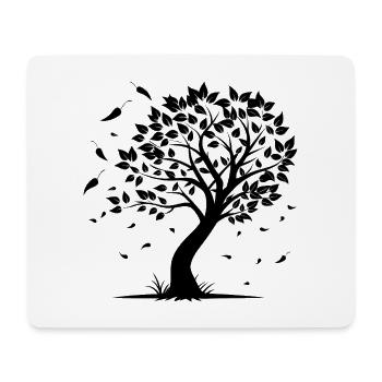 Tree with wind - Mouse Pad (horizontal) - white - Front