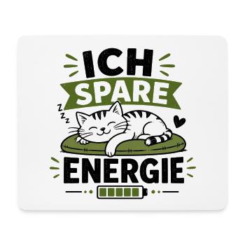 Ich Spare Energie Katze - Mousepad (Querformat) - Weiß - Vorne