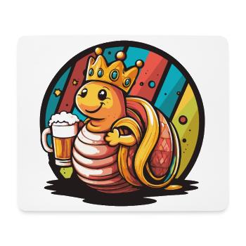 Schnecke Bier Lustig - Mousepad (Querformat) - Weiß - Vorne
