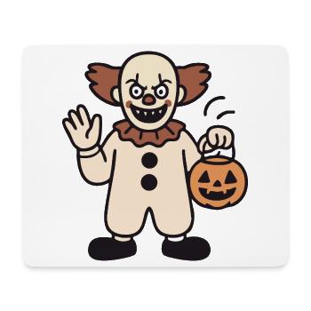 Clown d’Halloween avec un seau à citrouille - Tapis de souris (format paysage) - blanc - Devant
