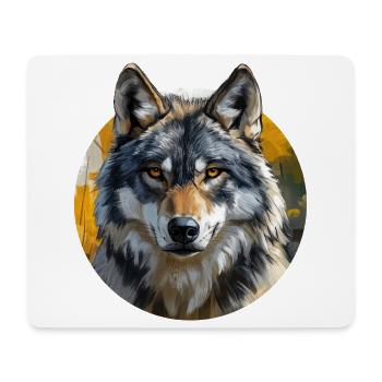 Wolf-Design - Mousepad (Querformat) - Weiß - Vorne